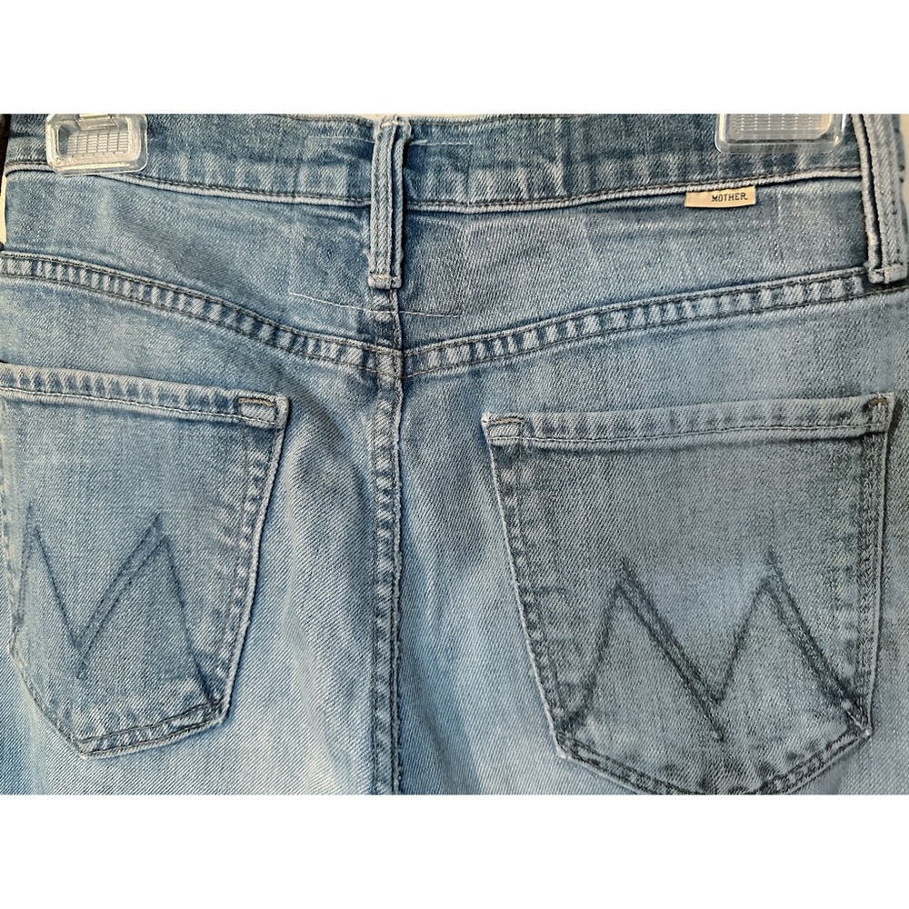 Mother Superior The Rambler Ankle Chew Post No Bills Blue Wide Leg Crop Jeans - Picture 11 of 17